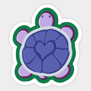 Purple Heart Turtle Sticker